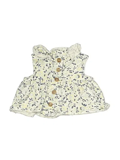 Pre-owned Nicole Miller Babies' Sleeveless Button Down Shirt In White