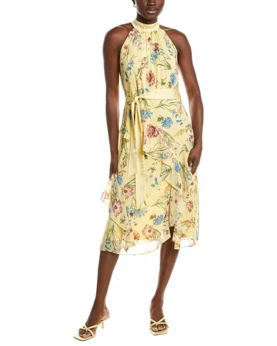 Nicole Miller Sleeveless Midi Dress In Yellow