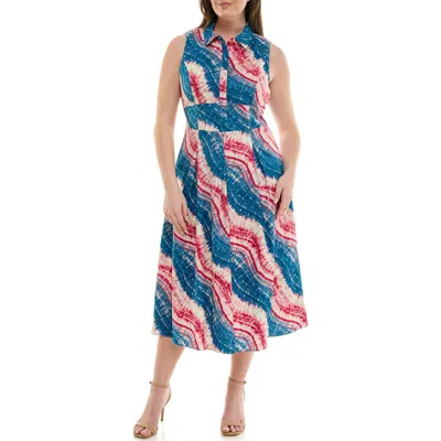 Nicole Miller Sleeveless Shirtdress In Multi