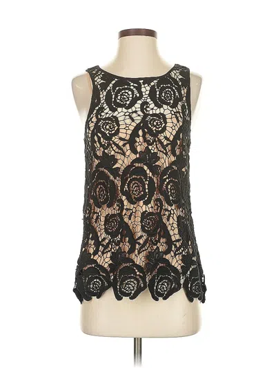 Pre-owned Nicole Miller Sleeveless Top Black Halter Neckline Tops