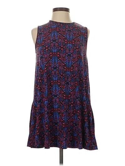 Pre-owned Nicole Miller Sleeveless Top Blue Halter Neckline Tops