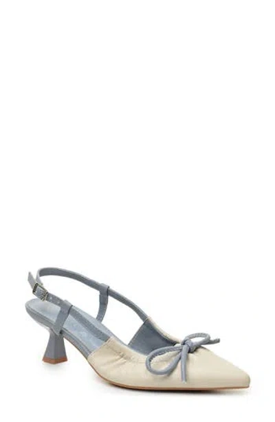 Nicole Miller Slingback Pump In Beige/dusty Blue