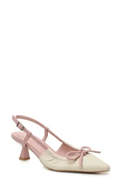 Nicole Miller Slingback Pump In Beige/dusty Pink