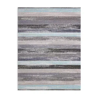 Nicole Miller Sofia Estelle Abstract Fade Resistant Washable Outdoor Rectangular Area Rug In Gray