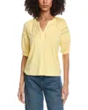 Nicole Miller Solid Blouse In Yellow