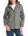 Nicole Miller Solid Windbreaker In Gray