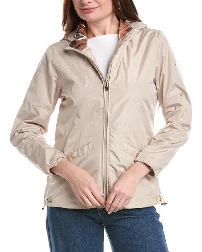 Nicole Miller Solid Windbreaker In Neutral