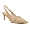 Nicole Miller Sorano Womens Pointed Closed Toe Kitten Heel Pumps In Nude