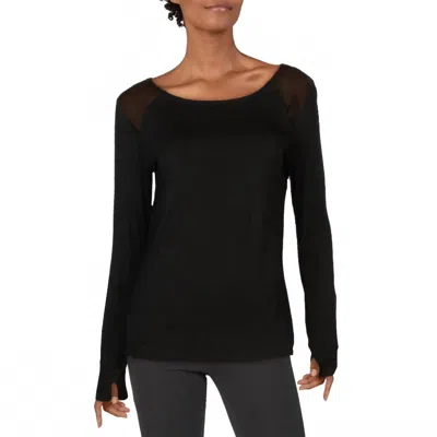 Nicole Miller Sport Splitback Activewear Top In Black