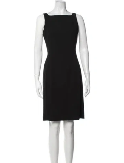 Pre-owned Nicole Miller Square Neckline Knee-length Dress In Black