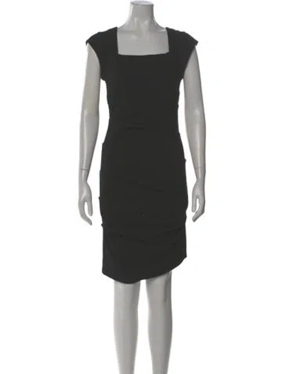 Pre-owned Nicole Miller Square Neckline Knee-length Dress In Gray
