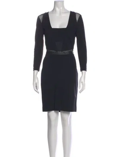 Pre-owned Nicole Miller Square Neckline Mini Dress In Black