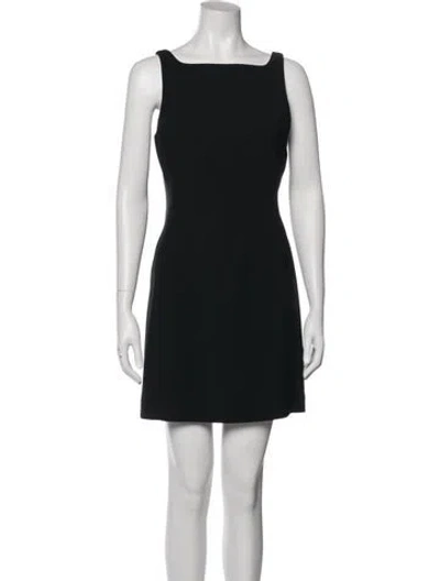 Pre-owned Nicole Miller Square Neckline Mini Dress In Black