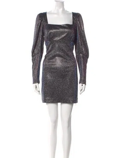 Pre-owned Nicole Miller Square Neckline Mini Dress In Gold