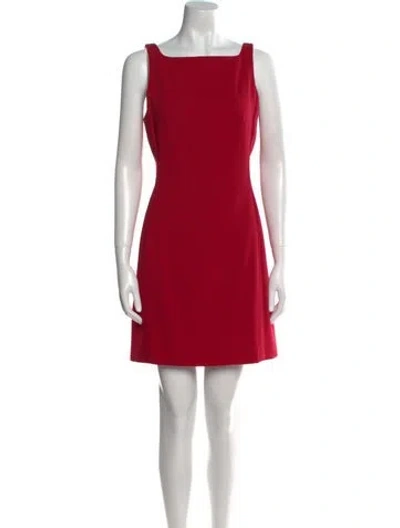 Pre-owned Nicole Miller Square Neckline Mini Dress In Pink