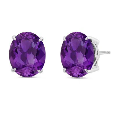 Nicole Miller Sterling Silver With 10x8mm Oval Cut Gemstone Stud Earrings In Green