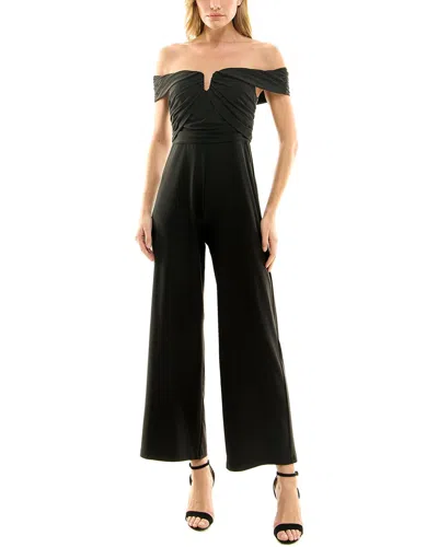 Nicole Miller Strapless Jumpsuit In Black