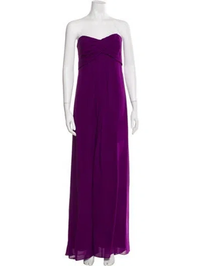 Pre-owned Nicole Miller Strapless Long Dress In Purple