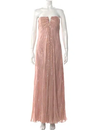 Pre-owned Nicole Miller Strapless Long Dress W/ Tags In Pink