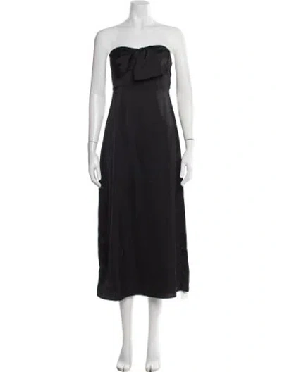 Pre-owned Nicole Miller Strapless Midi Length Dress W/ Tags In Black