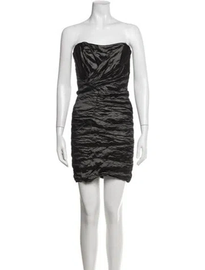 Pre-owned Nicole Miller Strapless Mini Dress In Black