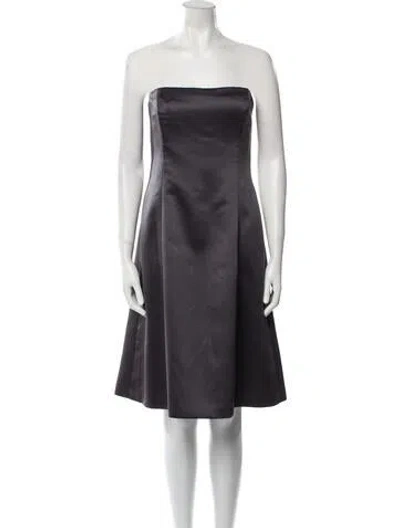 Pre-owned Nicole Miller Strapless Mini Dress In Gray