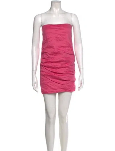 Pre-owned Nicole Miller Strapless Mini Dress W/ Tags In Pink