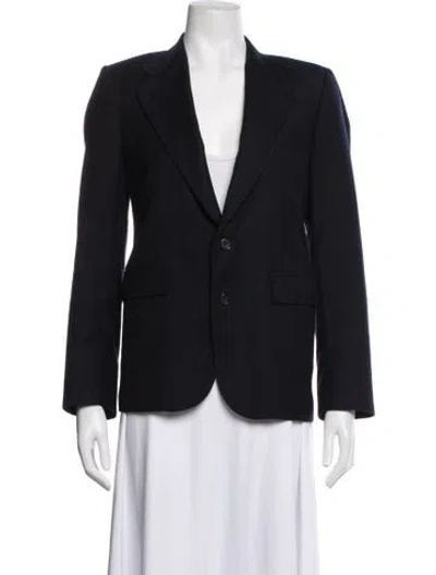 Pre-owned Nicole Miller Striped Blazer In Blue