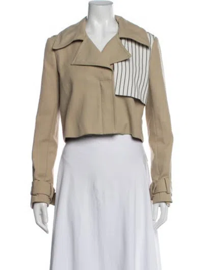 Pre-owned Nicole Miller Striped Jacket In Neutrals