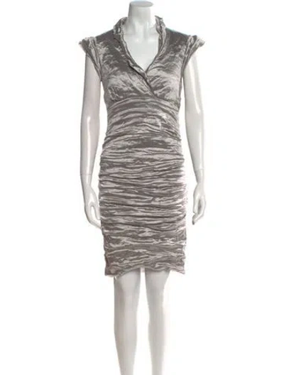 Pre-owned Nicole Miller Striped Knee-length Dress