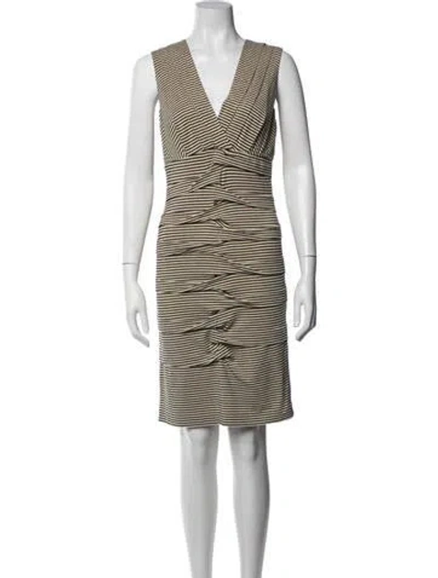 Pre-owned Nicole Miller Striped Knee-length Dress In Multicolor