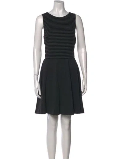 Pre-owned Nicole Miller Striped Mini Dress In Black