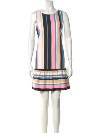 Pre-owned Nicole Miller Striped Mini Dress In Multi