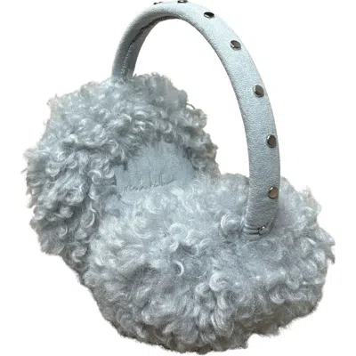 Nicole Miller Studded Faux Fur Earmuffs In Blue