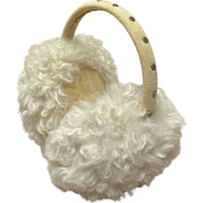 Nicole Miller Studded Faux Fur Earmuffs In Nude
