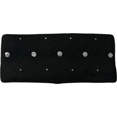 Nicole Miller Studded Knit Headband In Black