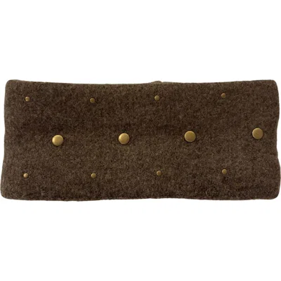 Nicole Miller Studded Knit Headband In Brown