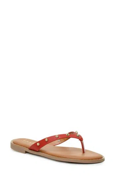 Nicole Miller Studded Thong Sandal In Red