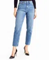 Nicole Miller Sunnyside High Rise Taper Leg Jean In Dark Blue In Blue