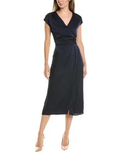 Nicole Miller Surplice Midi Dress In Blue
