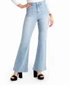 Nicole Miller Sutton Place High Rise Flare Jean In Light Blue In Blue
