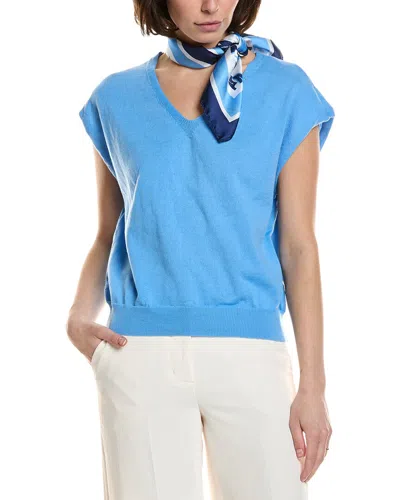Nicole Miller V-neck Sweater In Blue