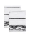 Nicole Miller Sydney 2-pc. Hand Towel Set, 16" X 28" In White,blk