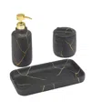 Nicole Miller Sydney 3-pc. Bath Vanity Set In Blk,gold