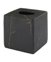 Nicole Miller Sydney Tissue Box Cover In Blk,gold