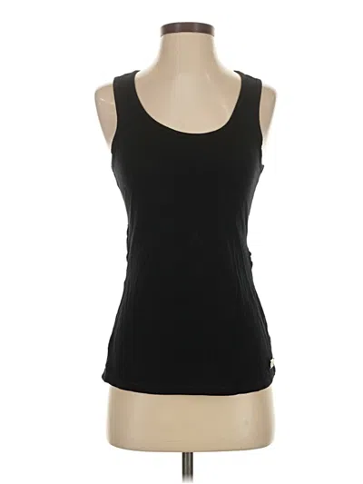Pre-owned Nicole Miller Tank Top Black Solid Pattern Scoop Neck Tops