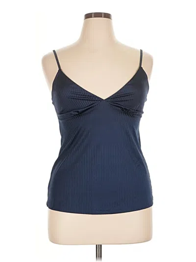 Pre-owned Nicole Miller Tank Top Blue Sweetheart Neckline Tops