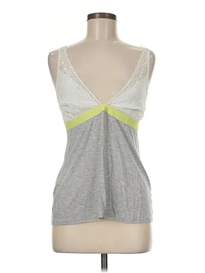Pre-owned Nicole Miller Tank Top Gray Plunge Neckline Tops
