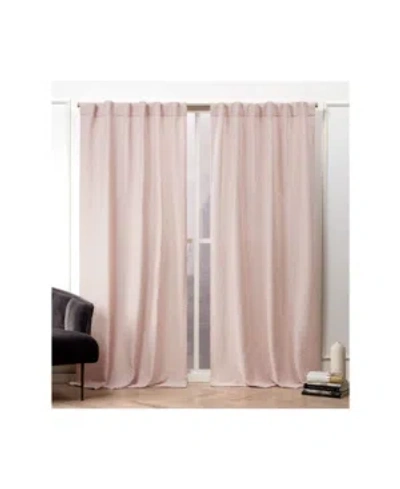 Nicole Miller Textured Matelasse Hidden Tab Top Curtain Panel Pair, 50" X 84" In Pink