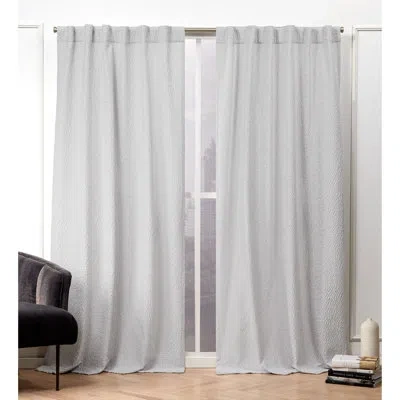 Nicole Miller Textured Matelassé Hidden Tab/rod Pocket Top Light Filtering Curtain Panel Pair In Dove Gray
